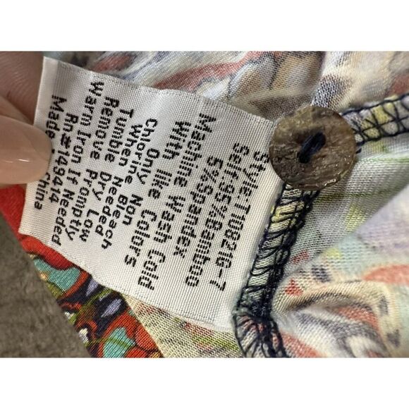 Johnny Was Indi Flower Long Sleeve Henley T Shirt Size 2XS XXS - Picture 11 of 12